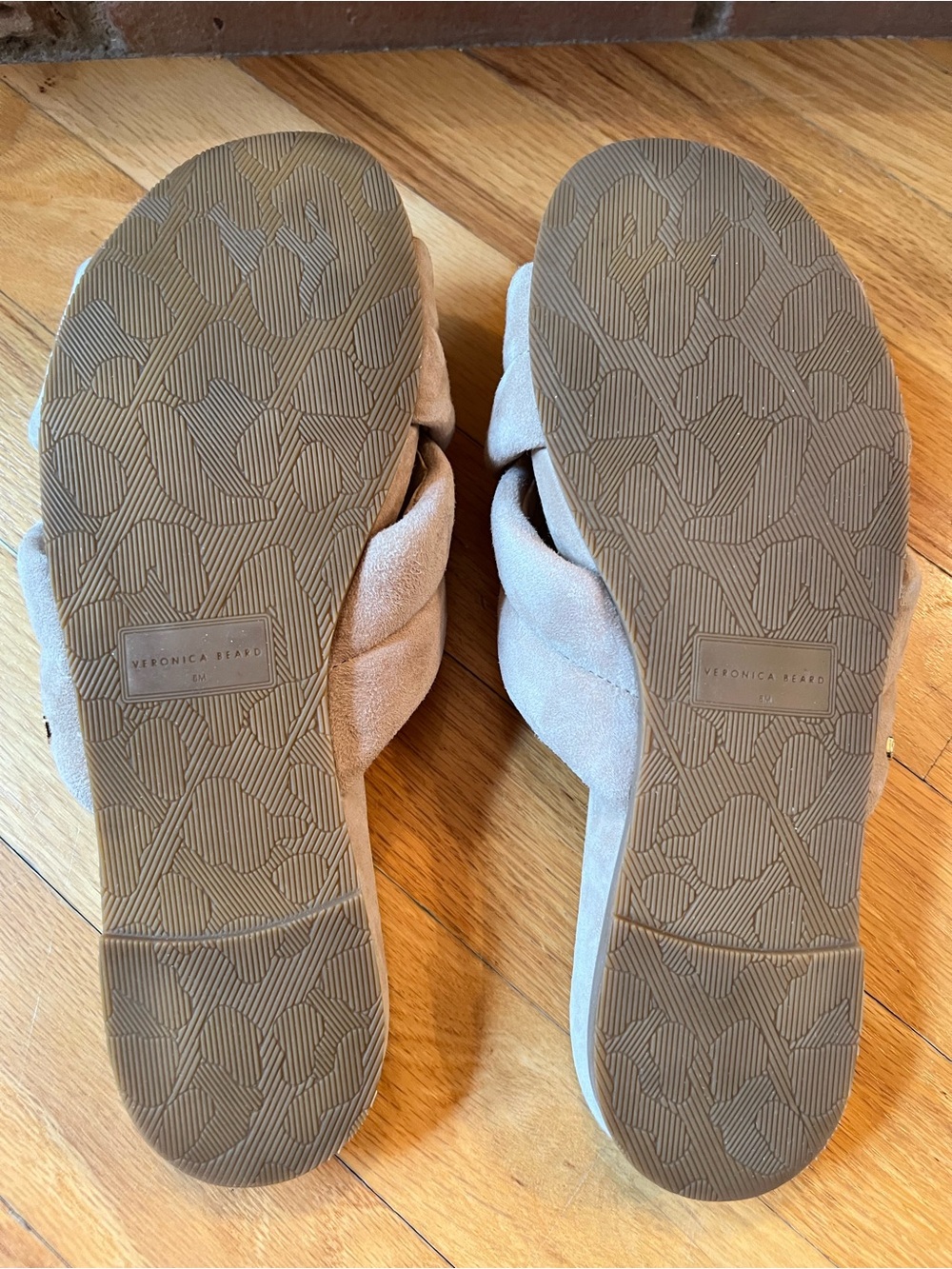Veronica Beard Tan Nude Elise Suede Slide Sandals - Picture 12 of 15